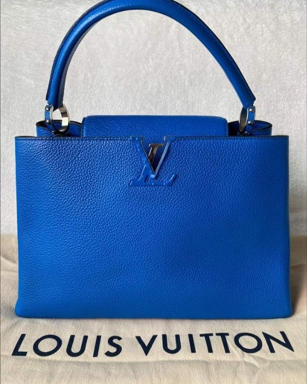 Authenticated Used LOUIS VUITTON Louis Vuitton City Steamer MM Handbag  M42435 Leather Black Gray Blue Silver Hardware 2WAY Shoulder Bag Tote 
