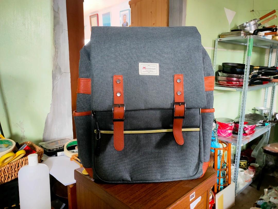 Modoker Vintage Laptop Backpack  School Backpack Mens Fashion Bags  Backpacks on Carousell