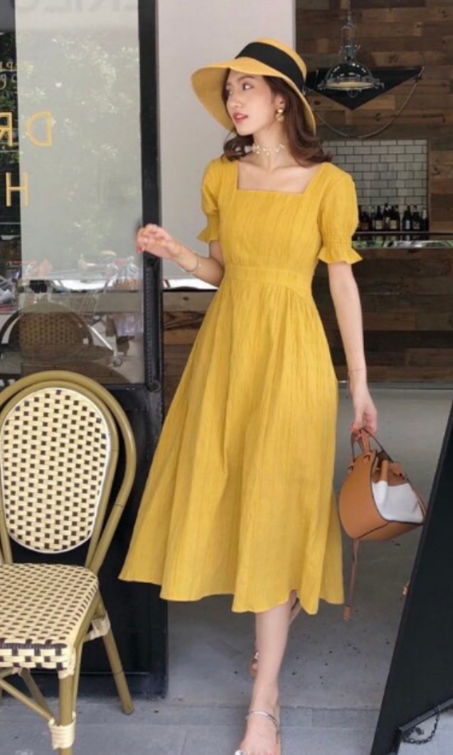 Mustard yellow dress, Women's Fashion 