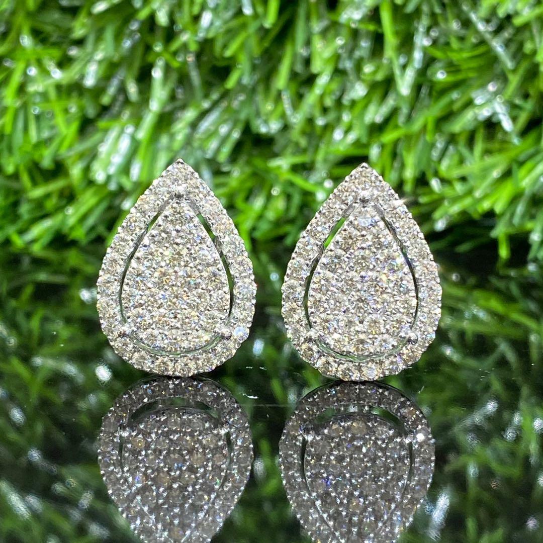 Rectangle sale diamond earrings