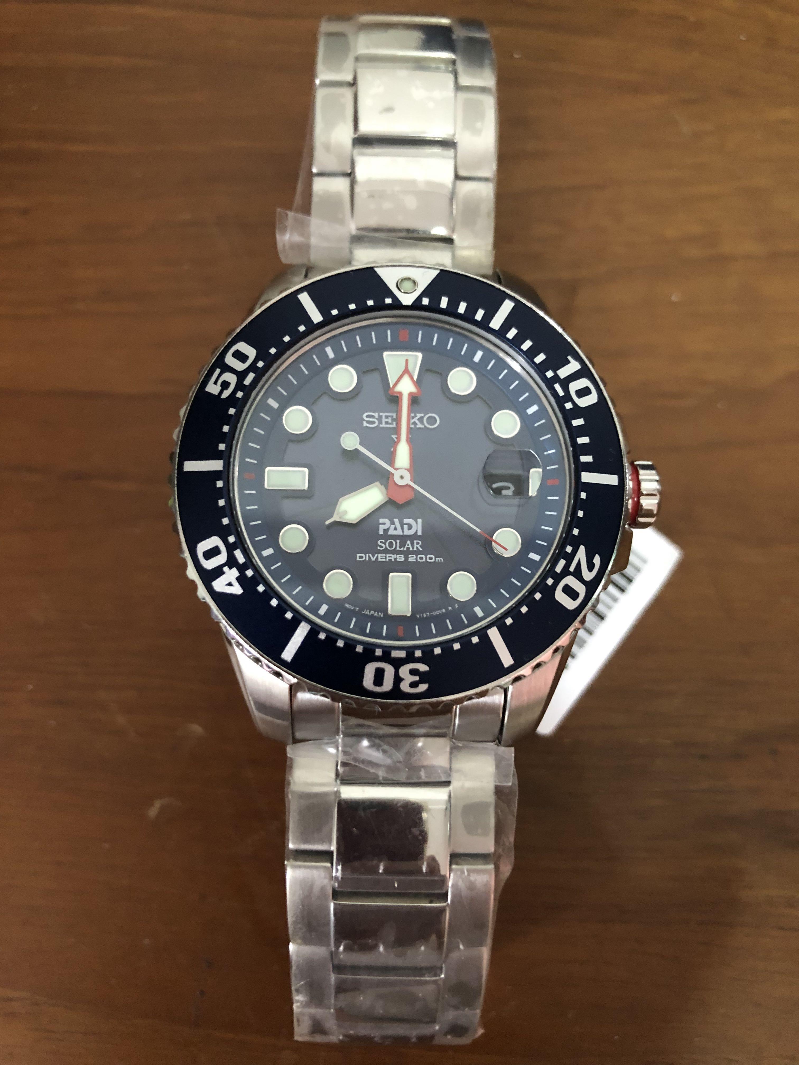 New-Blue Seiko Solar Mens Prospex PADI edition Diver Stainless Steel ISO  Watch SNE435, Men's Fashion, Watches & Accessories, Watches on Carousell