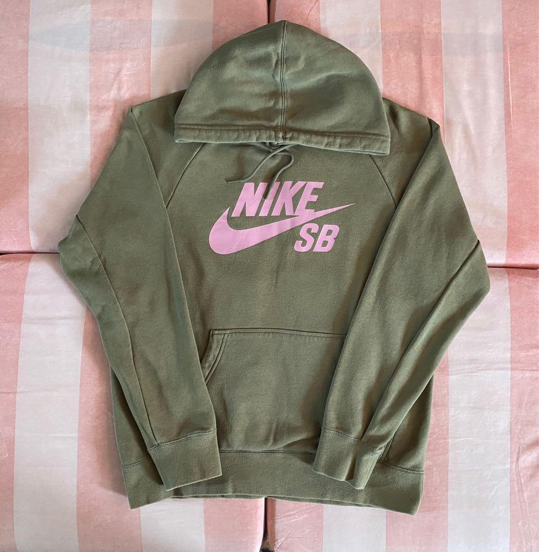 Nike sb hoodie green pink sale