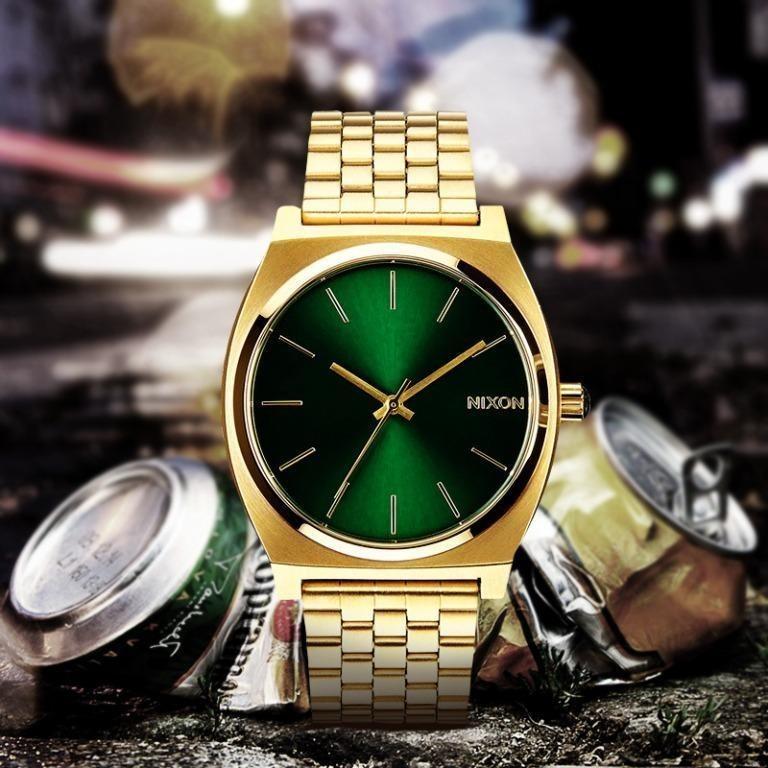 Nixon Time Teller A0451919 Gold Green Unisex Watch Men s Fashion
