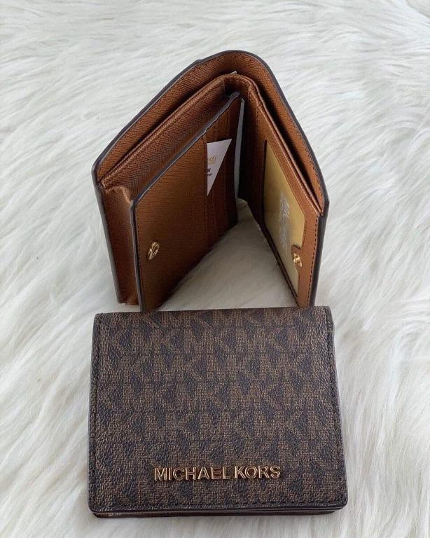 Original Michael Kors Jet Set Travel Medium Carryall Card Case Wallet -  Brown, Women's Fashion, Bags & Wallets, Wallets & Card holders on Carousell