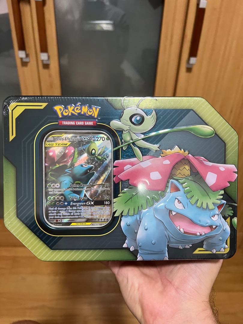 Pokémon Tag Team Tin Venusaur & Celebi GX TCG Sun & Moon Box 4