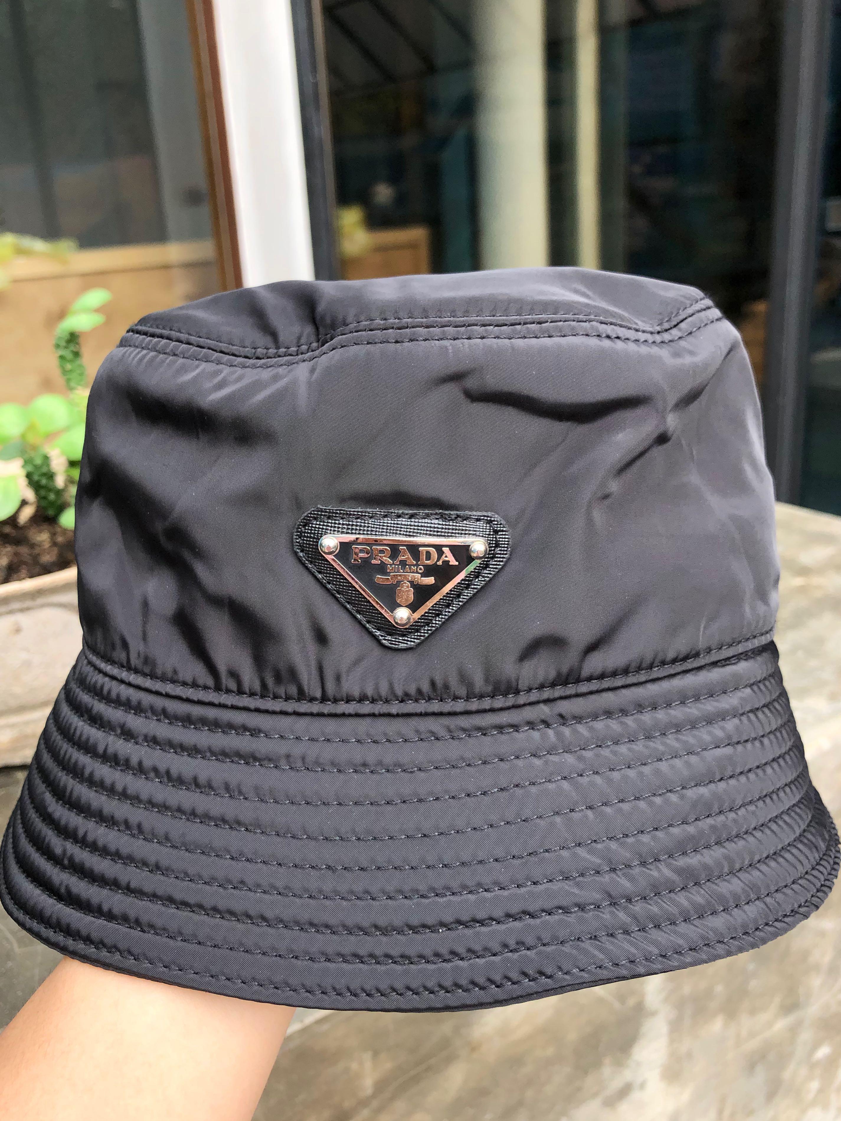 PRADA Bucket Hat Topi Wanita, Fesyen 
