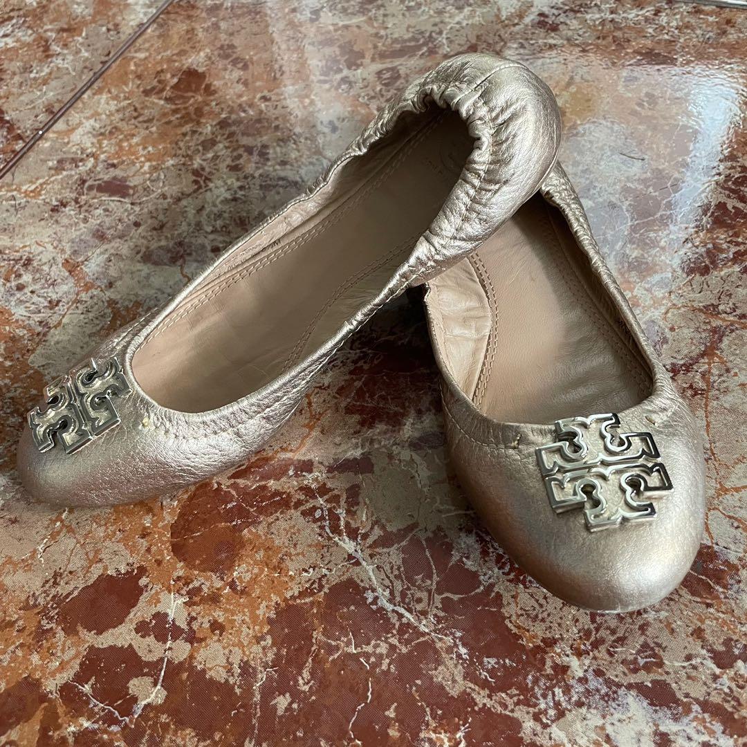 Tory burch metallic sale flats