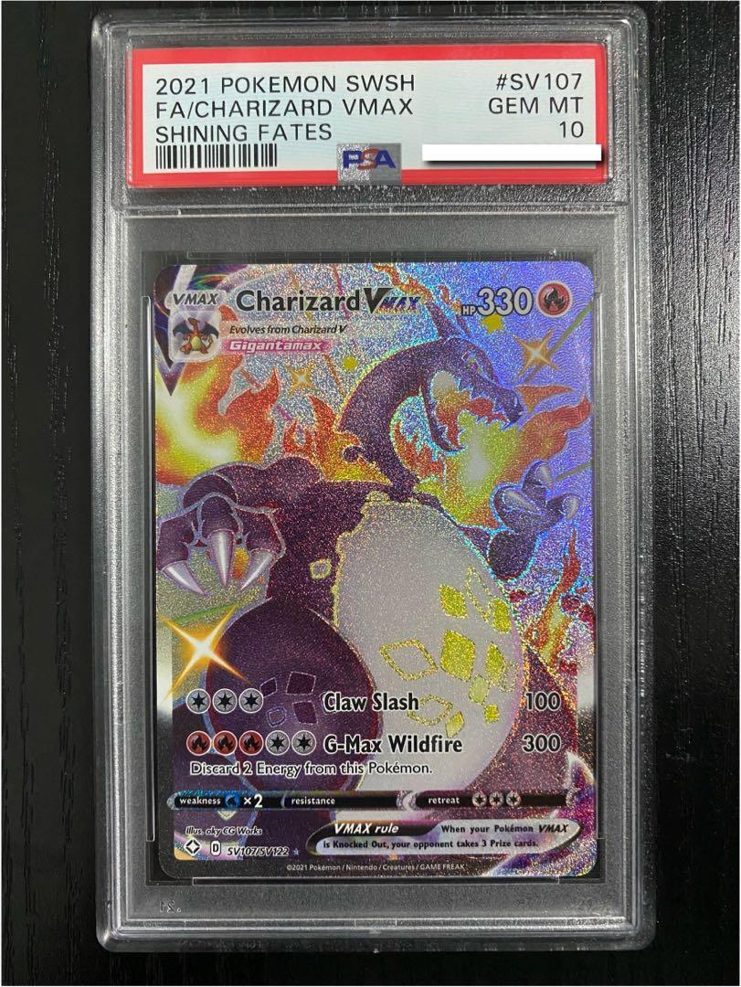 PSA 10] 🔥 Charizard Vmax Shiny Fates Full Art SV107/SV122 Pokemon