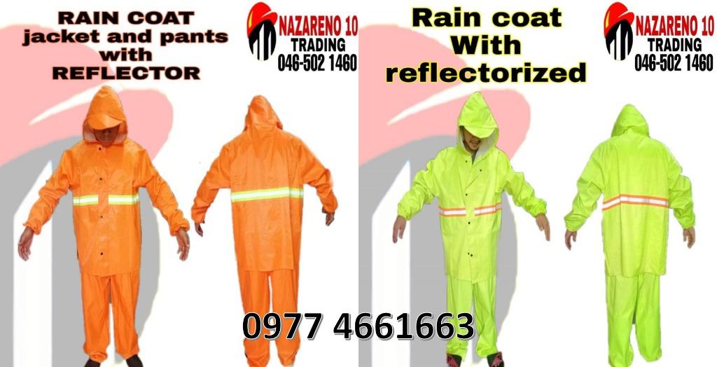 Rain coat jacket and pants 009 (Category: Sets & Coordinates) located in Bacoor. Submitted by __CLaude__ (Listing ID 1172259397, Image 1). Description: direct supplier ppe supplies rain coat jacket and pants poncho Features: 1. Front and Back Reflectorized 2. Raincoat with hood attached 3. 100% waterproof and breathable 4. Easy to store and carry; Reusable 5. Easy To Wear, Durable 6. Perfect for emergency weather protection 7. Made of lightweight