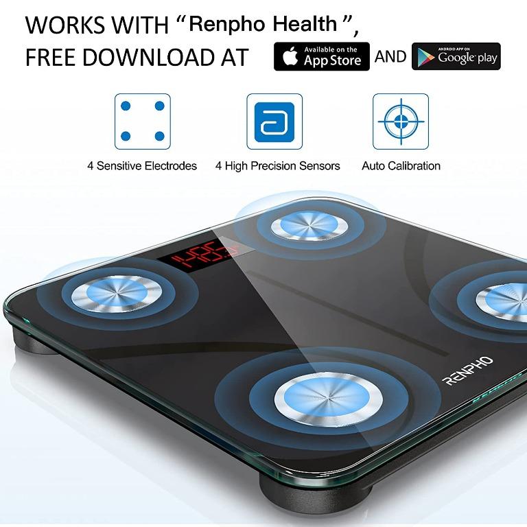  RENPHO Rechargeable Smart Scale, Digital Weight and Body Fat  USB Weight BMI Scale, Elis 1 Body Composition Monitor with Smartphone App  sync with Bluetooth, 396 lbs : Health & Household