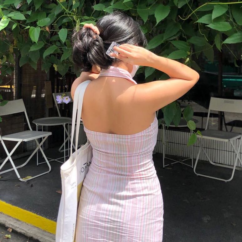 Y2K Retro Pastel Button Down Halter 