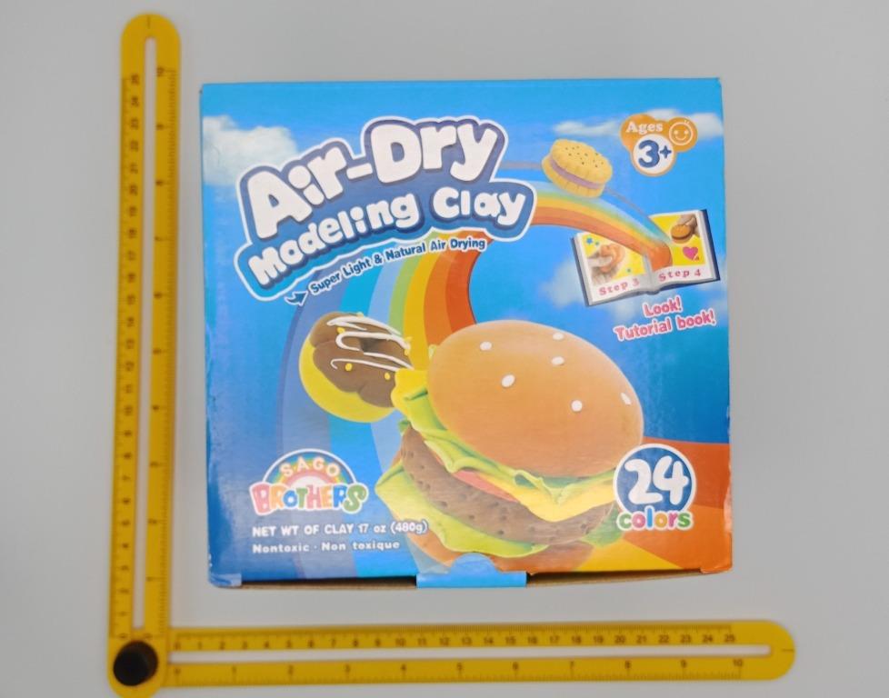 SAGO BROTHERS Air Dry Modeling Clay 3 Clay Tools and Project Booklet DIY Creative 24 Color Set