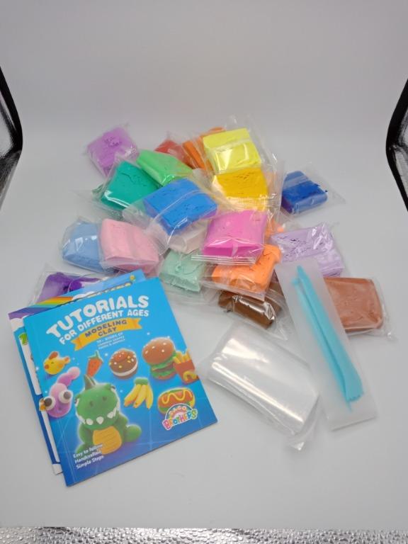 SAGO BROTHERS Air Dry Modeling Clay 3 Clay Tools and Project Booklet DIY Creative 24 Color Set