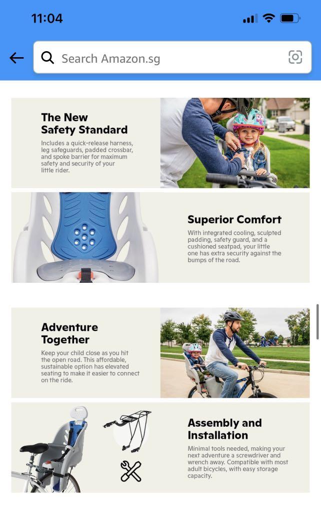 SCHWINN Deluxe Bicycle Mounted Child Seat, Babies & Kids, Going Out