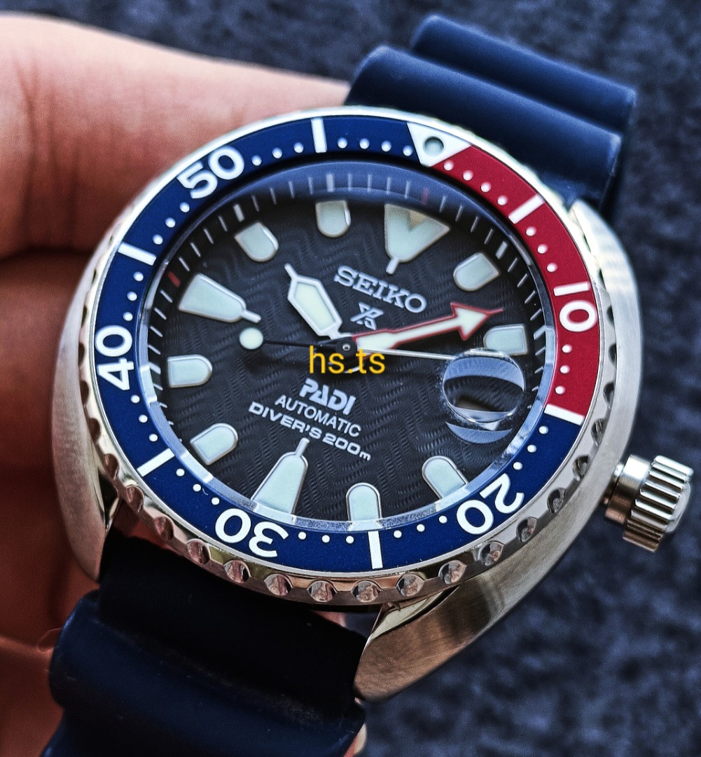 Seiko Mini Turtle Padi Pepsi Black Automatic Prospex Divers Watch SRPC41K1  (Discontinued), Men's Fashion, Watches & Accessories, Watches on Carousell