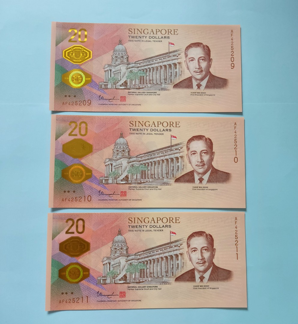 Singapore Bicentennial Commemorative $20 Notes UNC, Hobbies & Toys ...