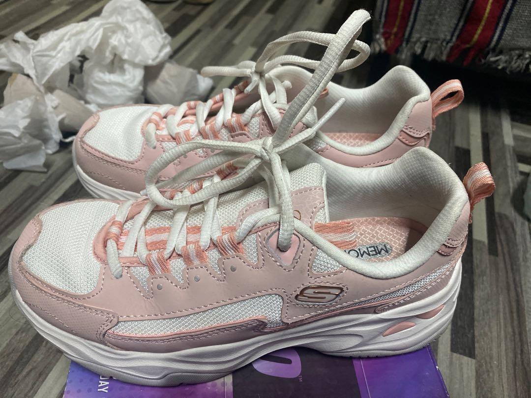 Skechers d'lites mens pink best sale