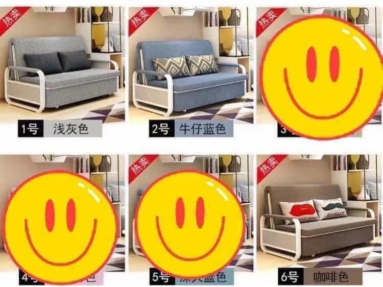 Sofabed with storage (Category: Sofas) located in Malabon City. Submitted by closetfuel (Listing ID 1172268182, Image 2). Description: sofa bed w/foam & storage box size：120x190cm color（blue brown gray ) size：150x190cm color（blue gray COD ASSEMBLE.