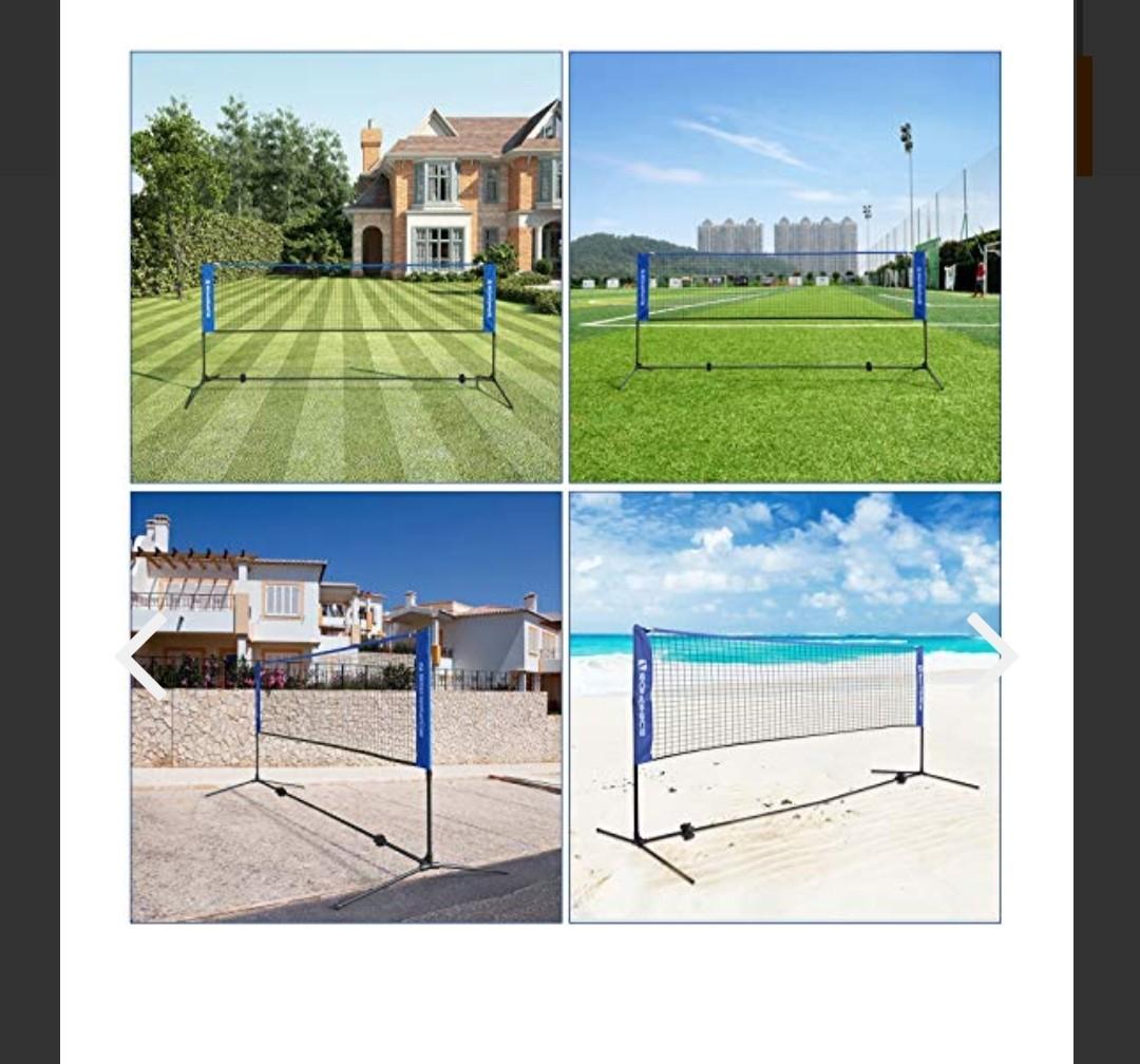 SONGMICS SYQ300V1 , Badminton Net Set, Portable Sports Set for