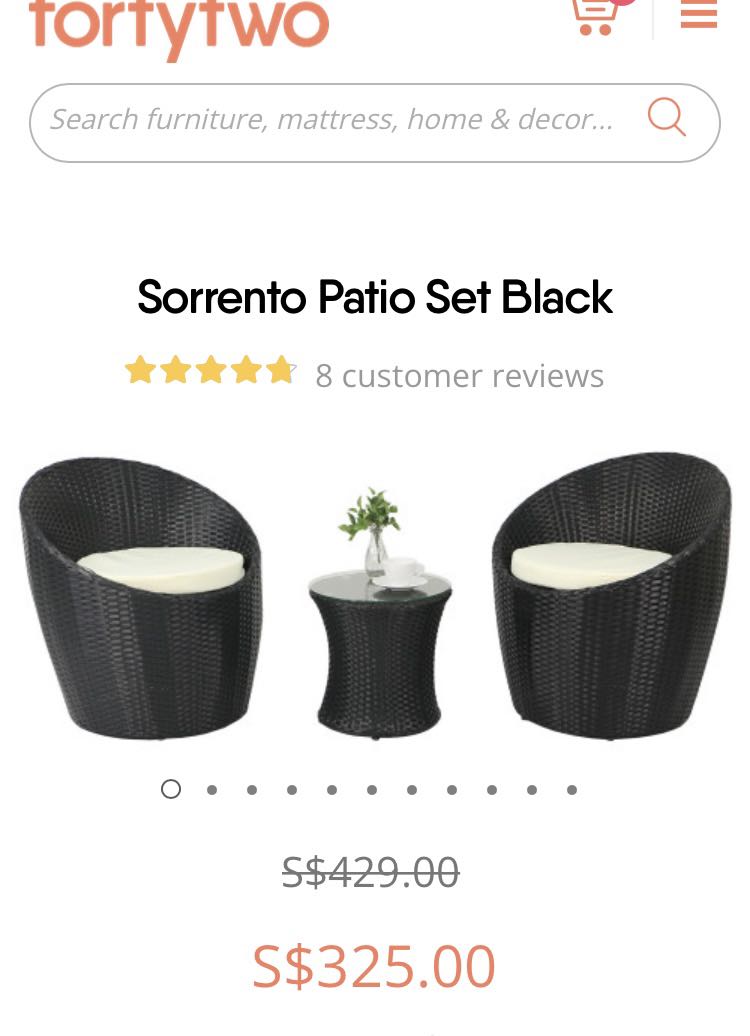 Sorrento Patio set (Stackable), Furniture & Home Living, Outdoor