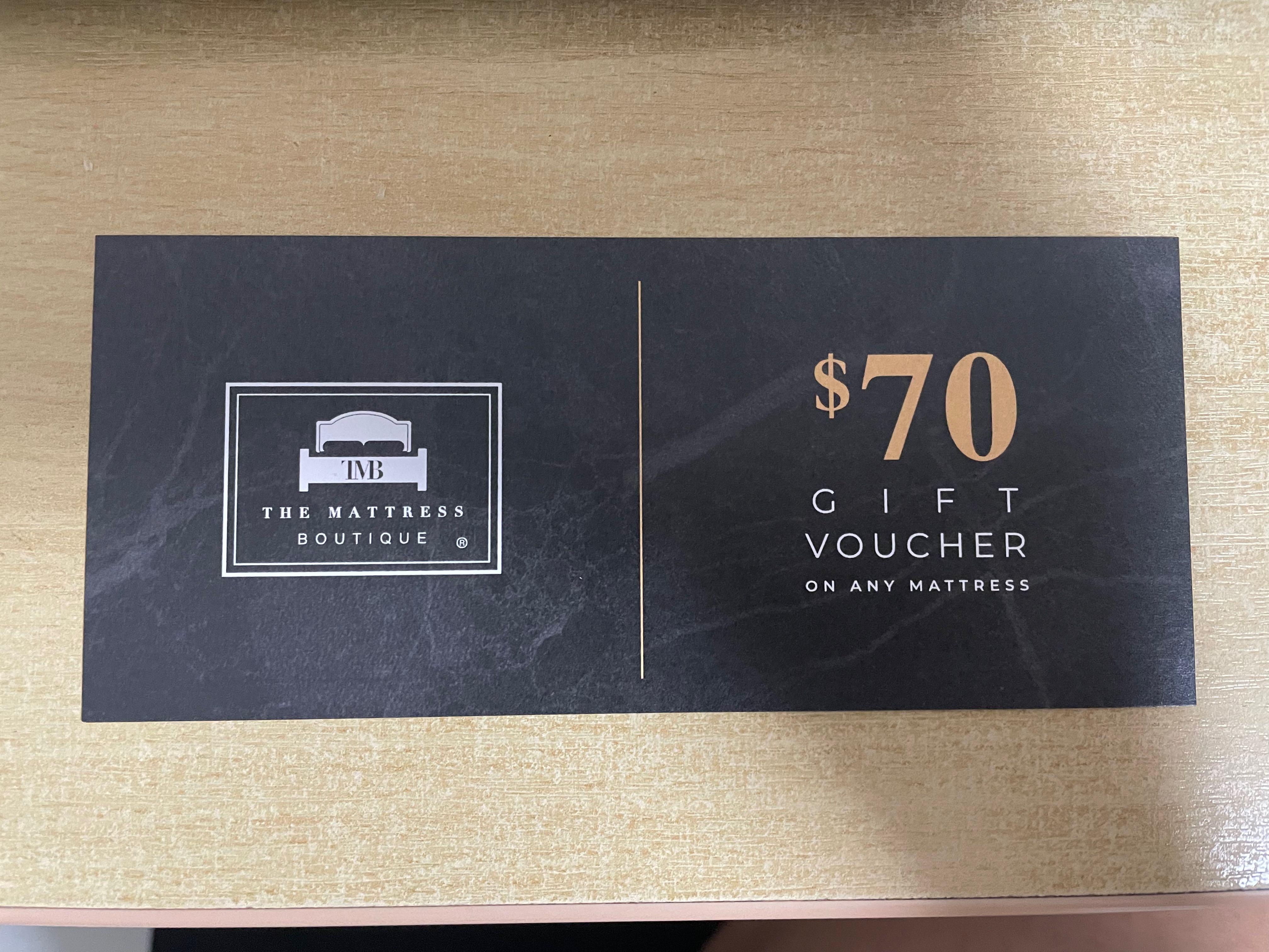 The mattress boutique voucher, Tickets & Vouchers, Vouchers on Carousell
