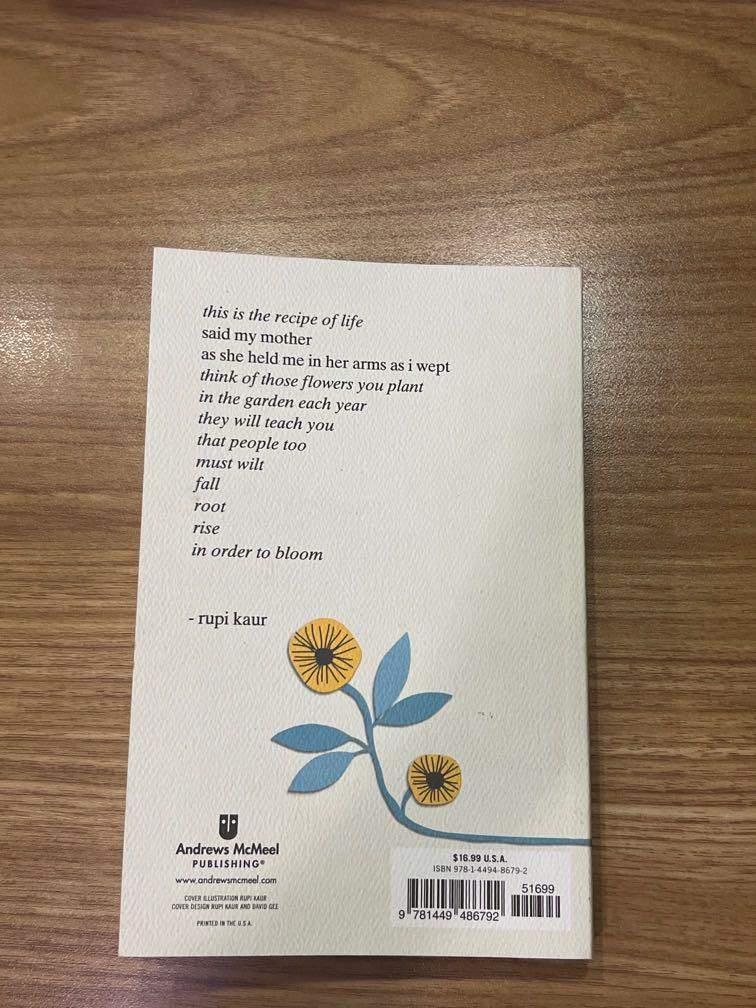 The Sun and Her Flowers by Rupi Kaur (Category: Storybooks) located in Makati City. Submitted by danipg (Listing ID 1172363500, Image 2). Description: The Sun and Her Flowers by Rupi Kaur. Opened but read only a few pages. No flaws. Front cover slightly curled but not folded. MOP: GCash, bank transfer (BPI) Please PM for inquiries!.