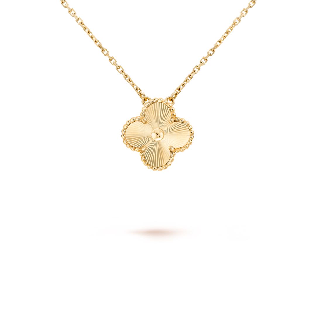 Van Cleef Arpels Vintage Alhambra Guilloch Necklace 18K