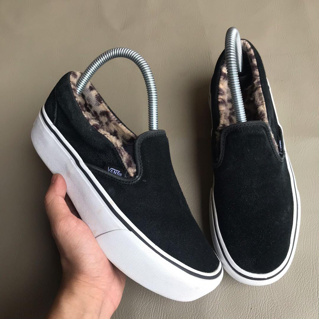 suede vans platform