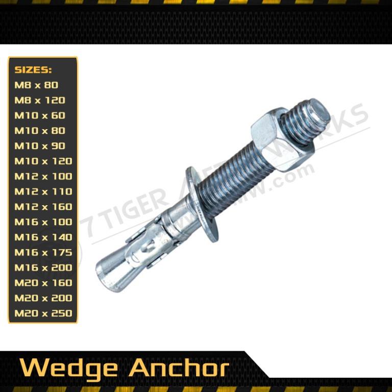 wedge anchor 8mm to 20mm / Expansion Bolt / Concrete Anchor