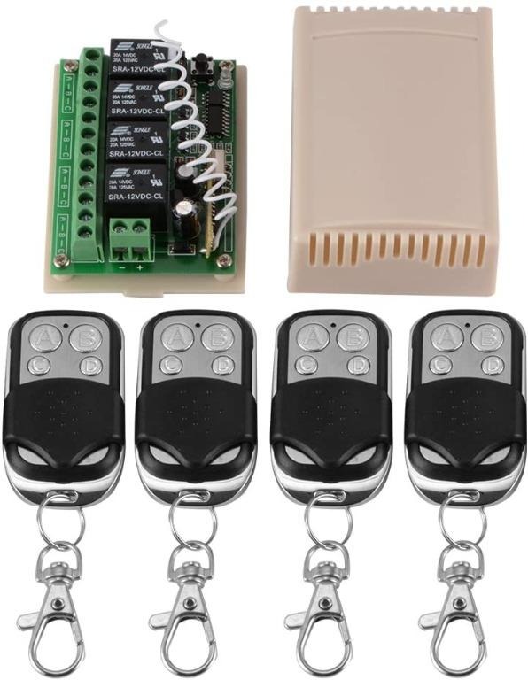 Wireless RF Switch Long Range DC 12V 4CH Channels Wireless Remote ...