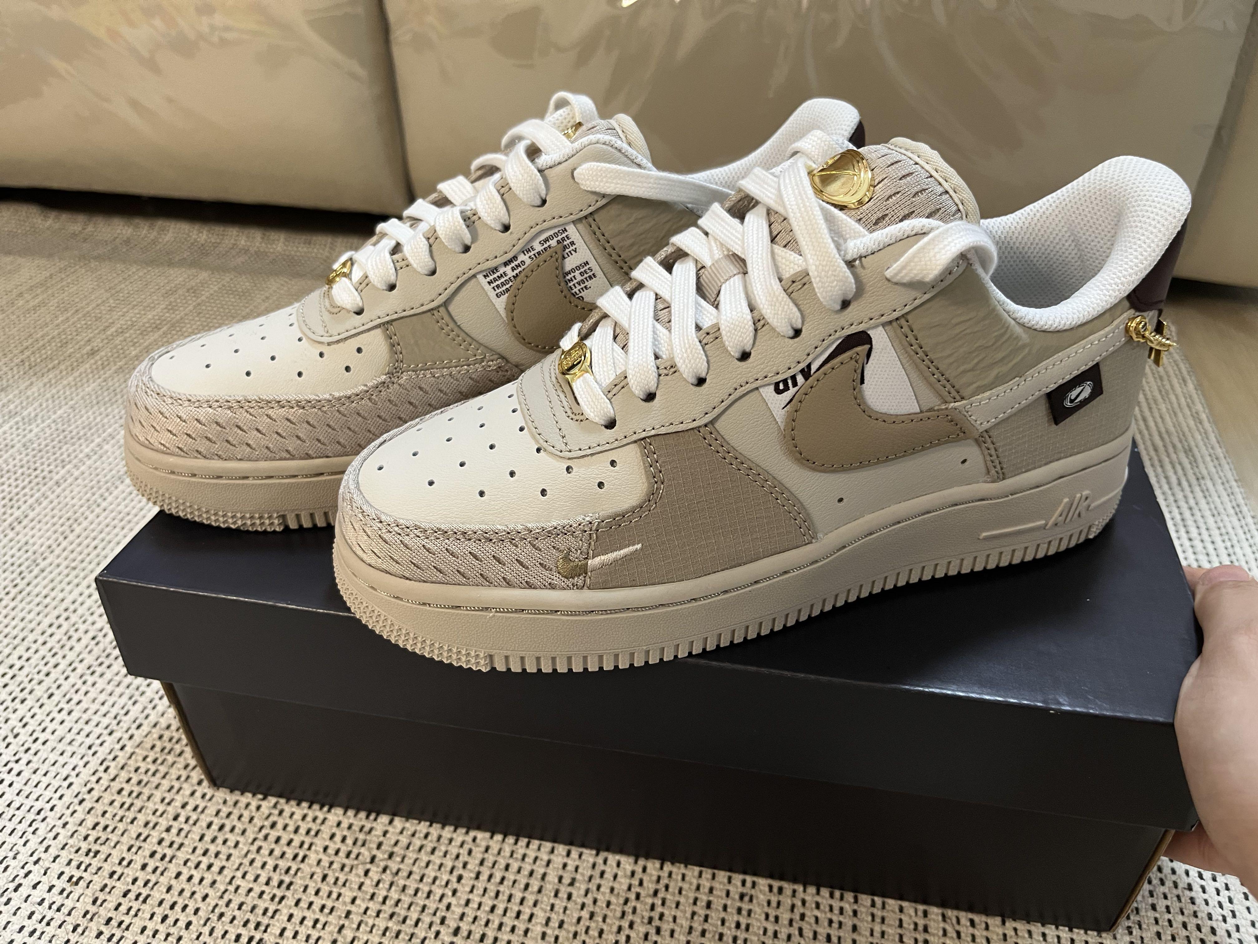 WMNS Air Force 1 low '07 LX light brown gold dunk low air Jordan 1