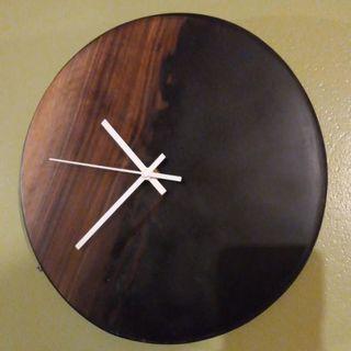 Wood and resin clock