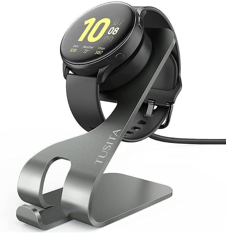 X22 Watch Charger Stand Compatible With Samsung Galaxy Watch 3 45mm 41mm Active 1 2 44mm 40mm Sm R500 Sm R0 Sm R0 Sm R840 Sm R850 Usb Aluminum Charging Dock 5ft 150cm Smartwatch Accessories