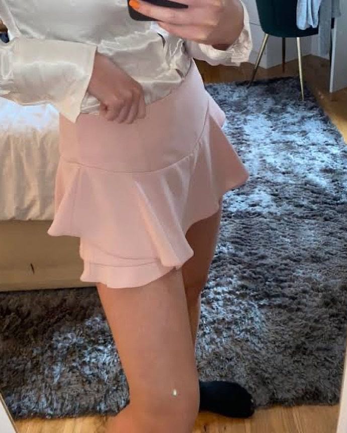 Zara pink ruffle skort online