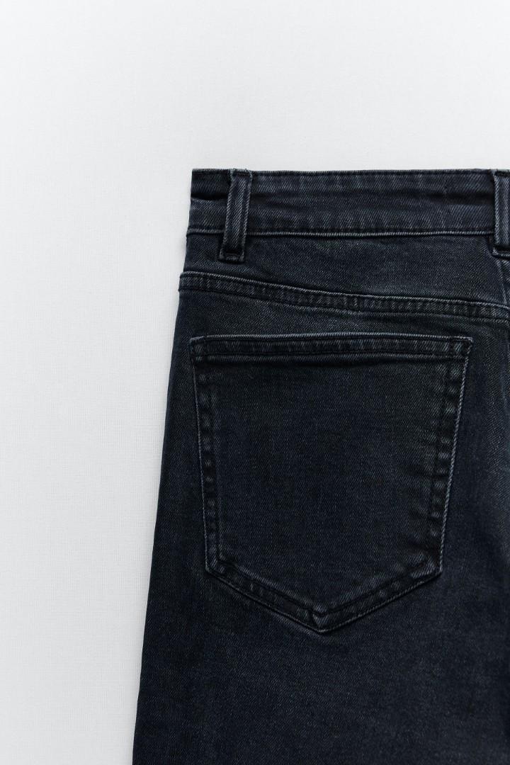 Zara Cropped Mid Rise Jeans, Fesyen 