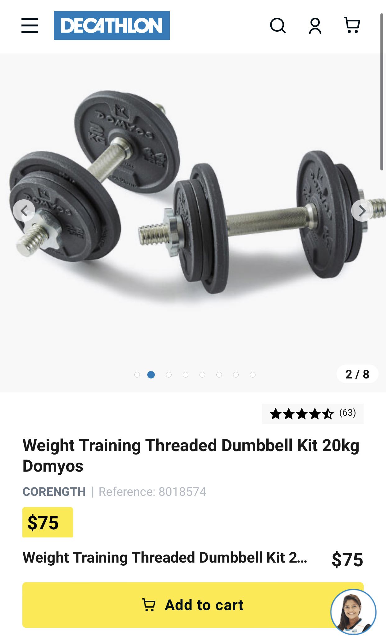 Dumbbell 20 hotsell kg decathlon