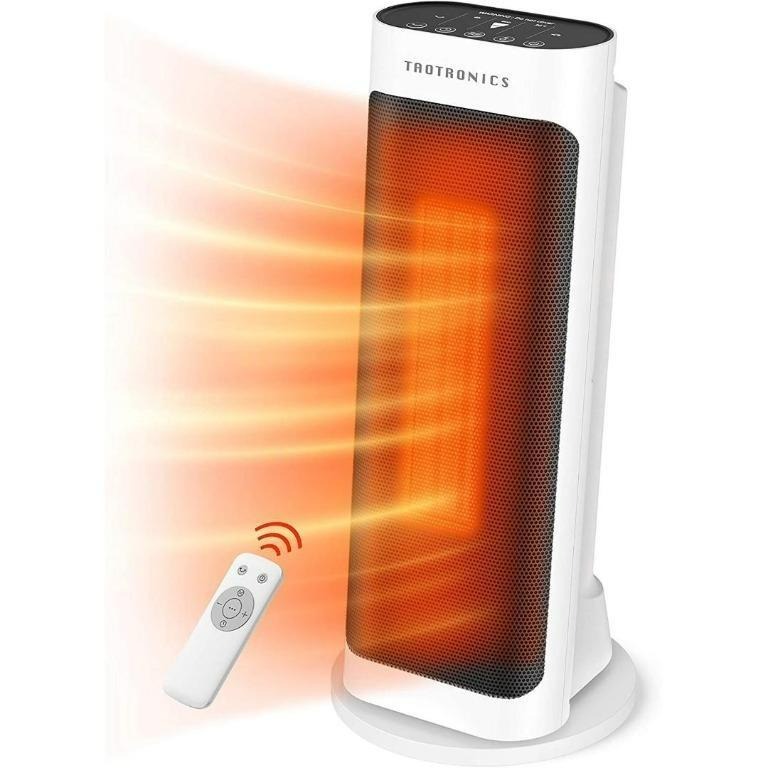 3629) Space Heater, TaoTronics PTC 1500W Fast Quiet Heating Ceramic Tower  Heater Oscillating Portable Heater with Remote Control Programmable  Thermostat ECO Mode 12H Timer LED Display, Black, Large, TV u0026 Home  Appliances,