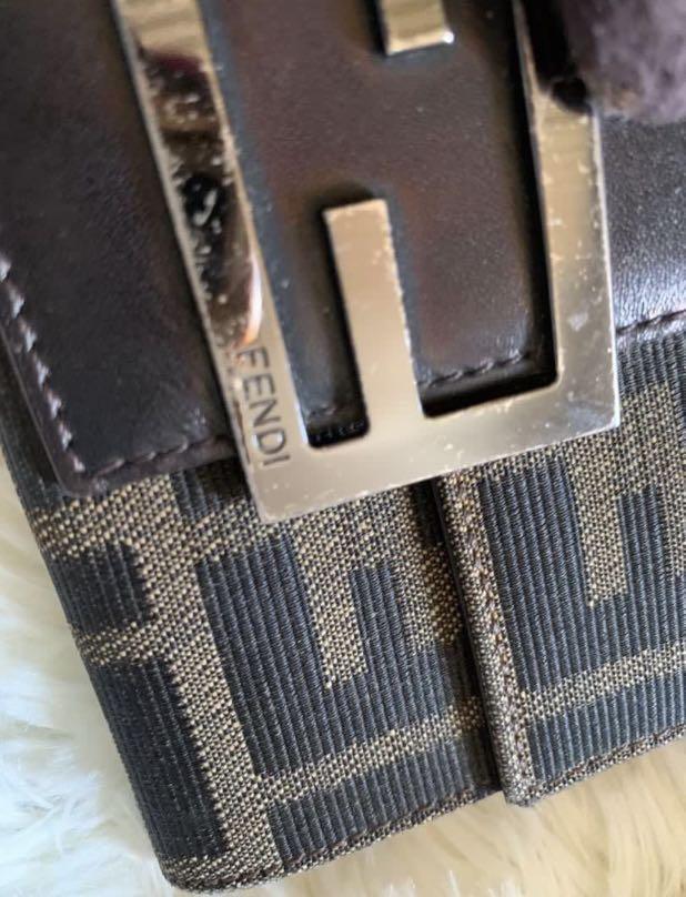 💯% AUTHENTIC FENDI Zucca Pattern Bifold Wallet Leather Brown (Category: Luxury Bags & Wallets) located in Cainta. Submitted by Micks81StorePH (Listing ID 1172490545, Image 2). Description: I'm open to reasonable offers. 😊 ❌Refund ❌Return ❌Exchange ❌Swap/ trade-in BRAND: FENDI STYLE: Wallet COLOR / MATERIAL: Brown/Nylon Leather COUNTRY OF MANUFACTURE: Italy .
