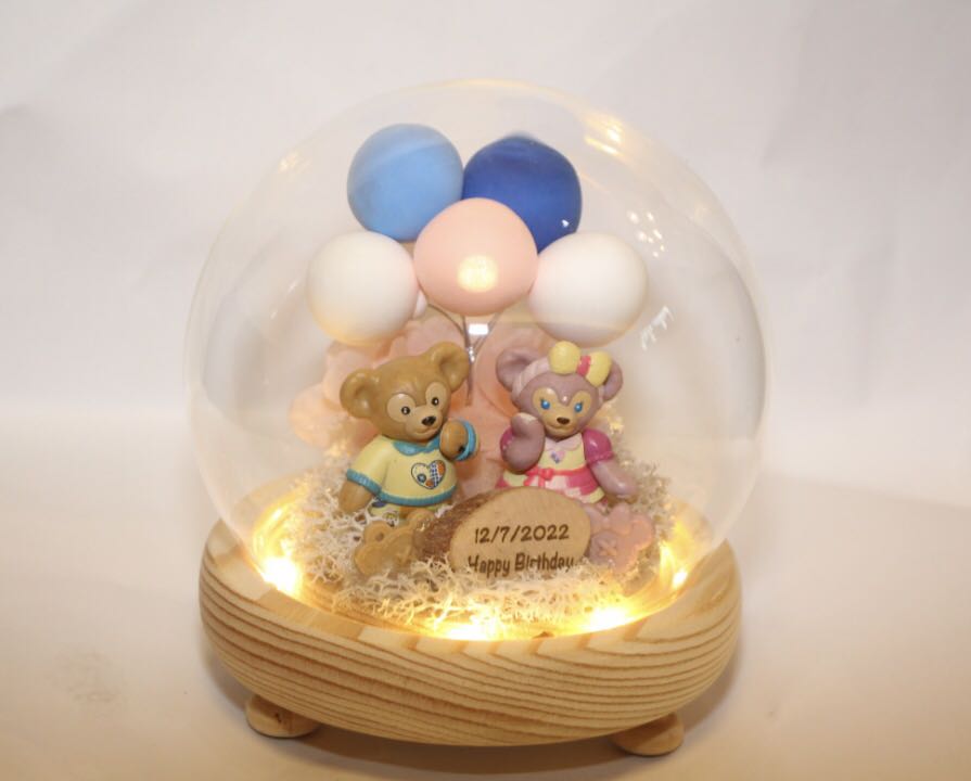 客訂duffy Shielleymay 永生花母親節禮物木牌雕刻來圖訂製不凋謝花保鮮花玻璃罩擺設繡球花情人節禮物結婚禮物生日禮物 興趣及遊戲 手作 自家設計 文具及工藝