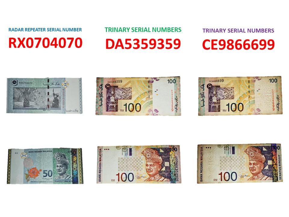 highly collectible super rare malaysia series bank note 50 100 trinary radar repeater serial numbers hobbies toys collectibles memorabilia currency on carousell