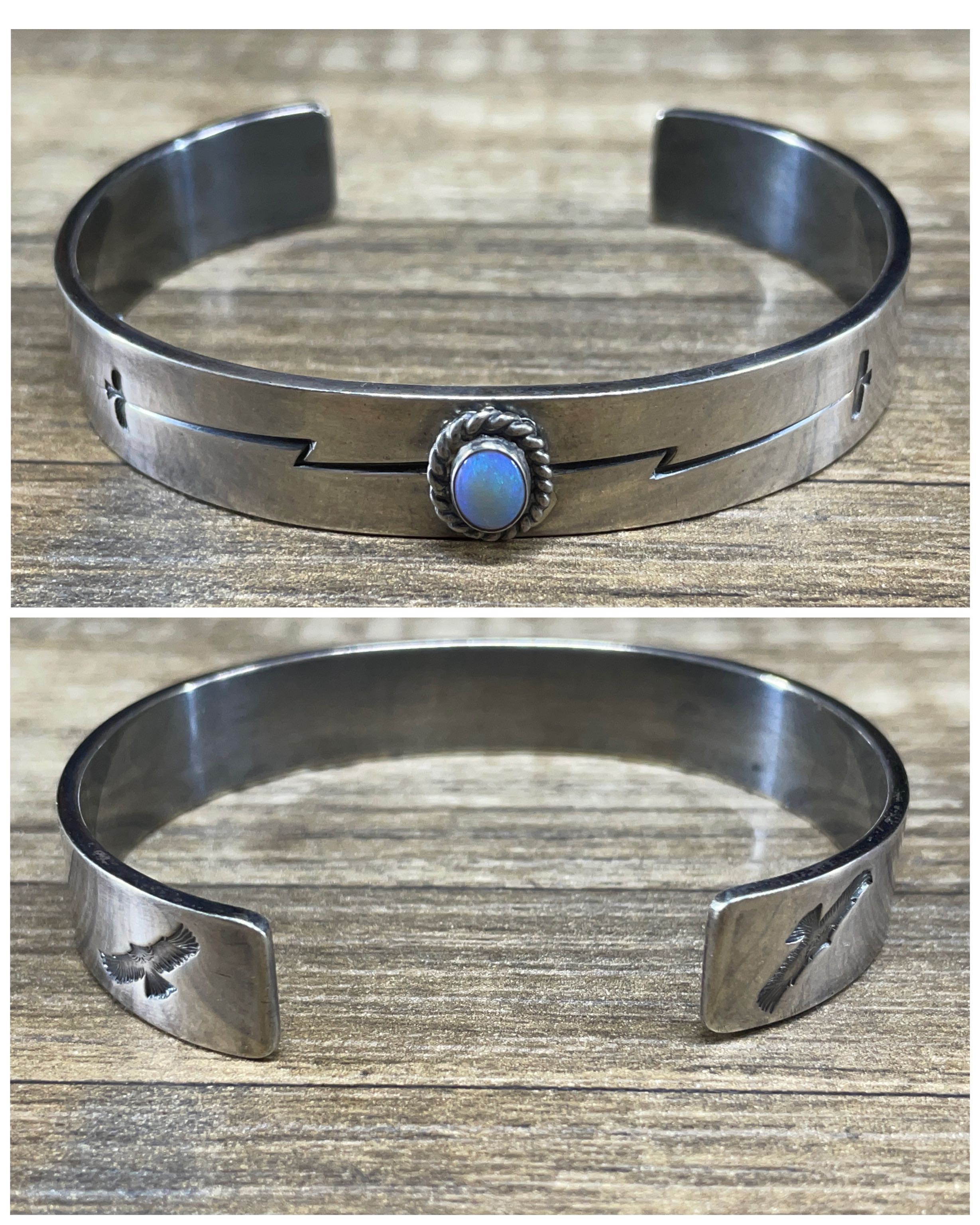 鷲見太郎Taro Washimi 銀繩Opal 稲妻鷹印手鐲Bangle L size Not Goro's