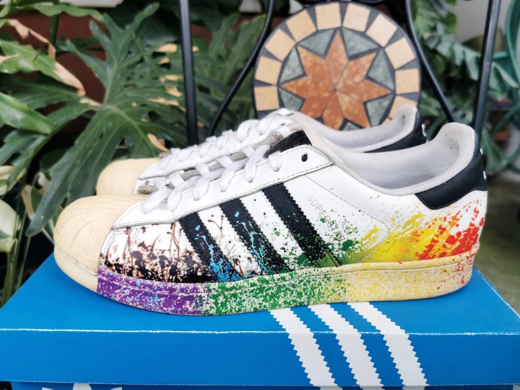 Adidas paint splatter shoes discount
