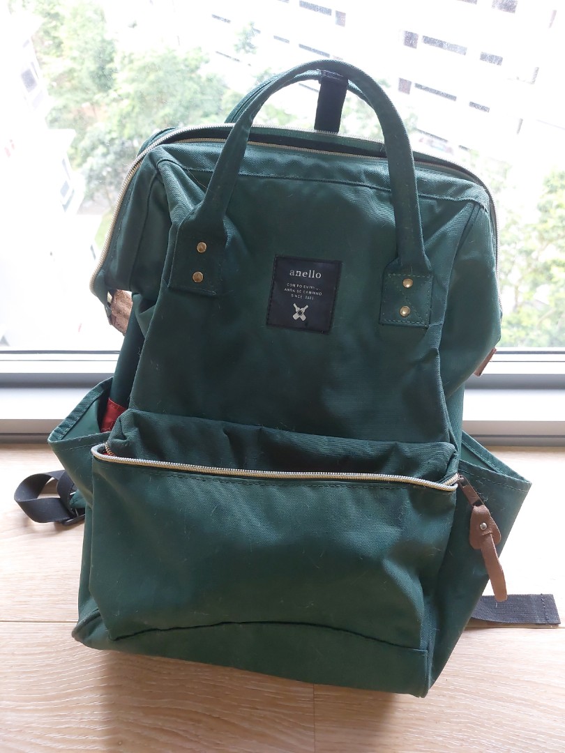 Anello dark green backpack, Women's Fashion, Bags & Wallets, Backpacks