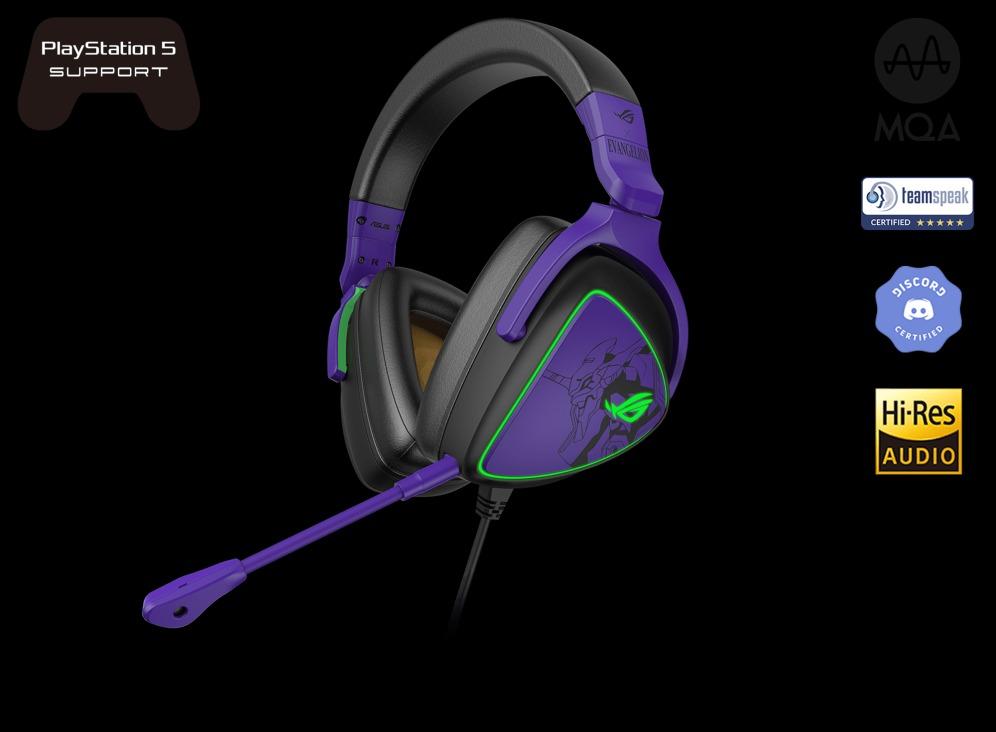 Asus Rog X Evangelion Delta S Rgb Wired Gaming Headset With Hi Fi Grade Ess Quad Dac Audio