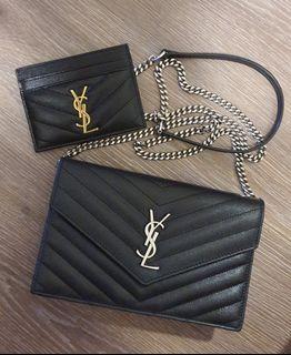 Authentic YSL WOC Monogram Chain Wallet, Luxury, Bags & Wallets on Carousell