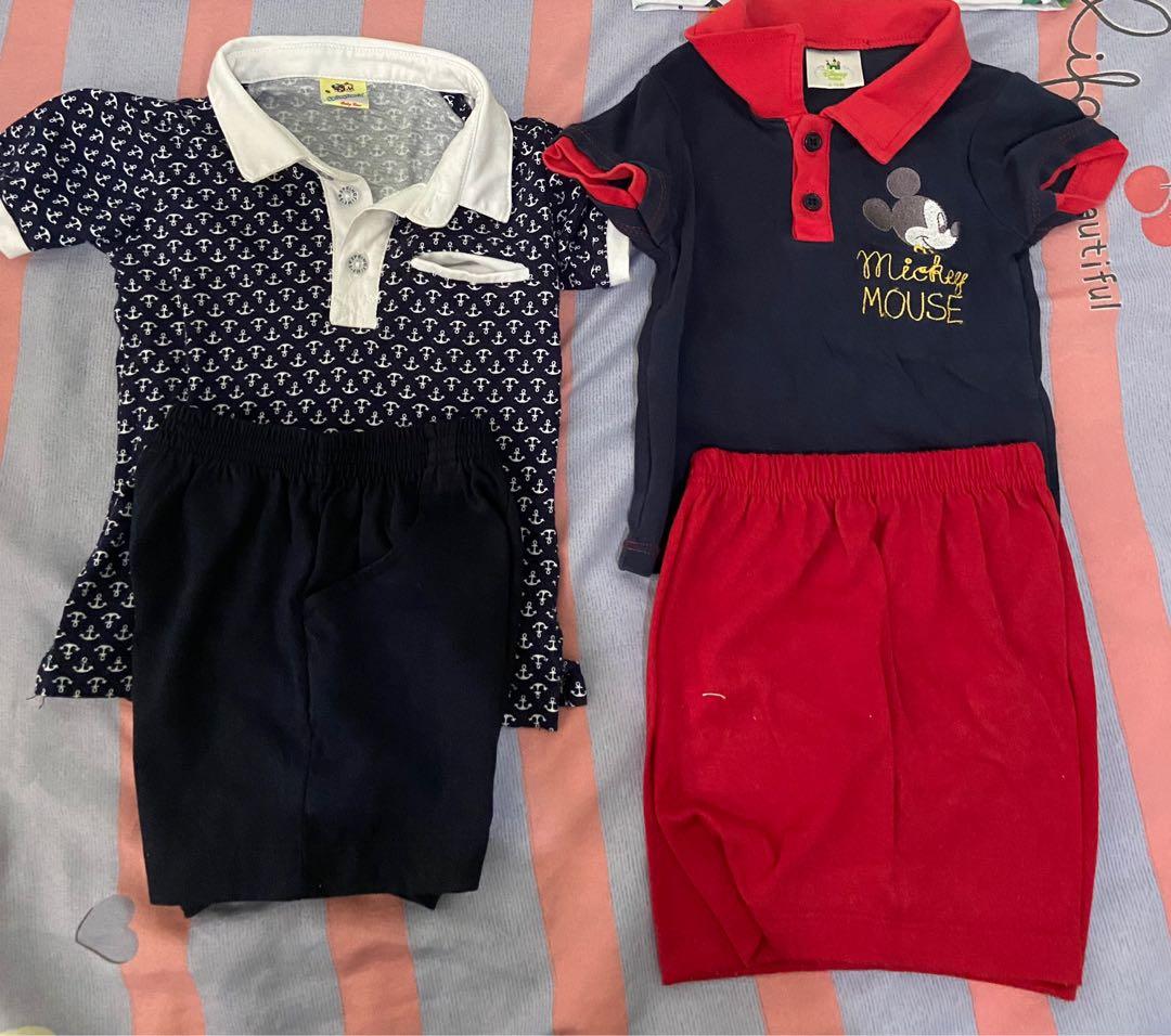 Baby Polo Shirt Terno 4 pcs (Category: Babies & Kids Fashion) located in Marikina City. Submitted by sweetayeh (Listing ID 1172475404, Image 1). Description: Bought from Robinsons Mall Forum Seldom used Preloved very well loved MOP Gcash Shoppe check out.