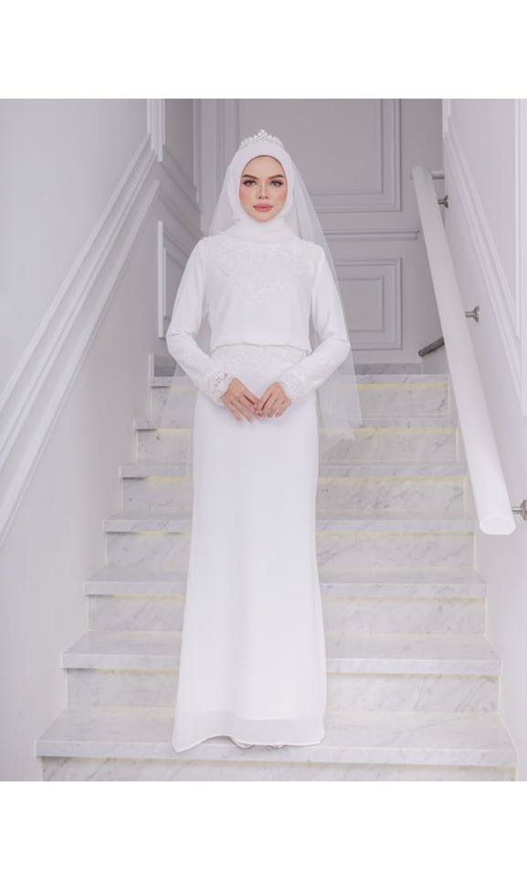 Baju Nikah, Women's Fashion, Muslimah Fashion, Dresses on Carousell