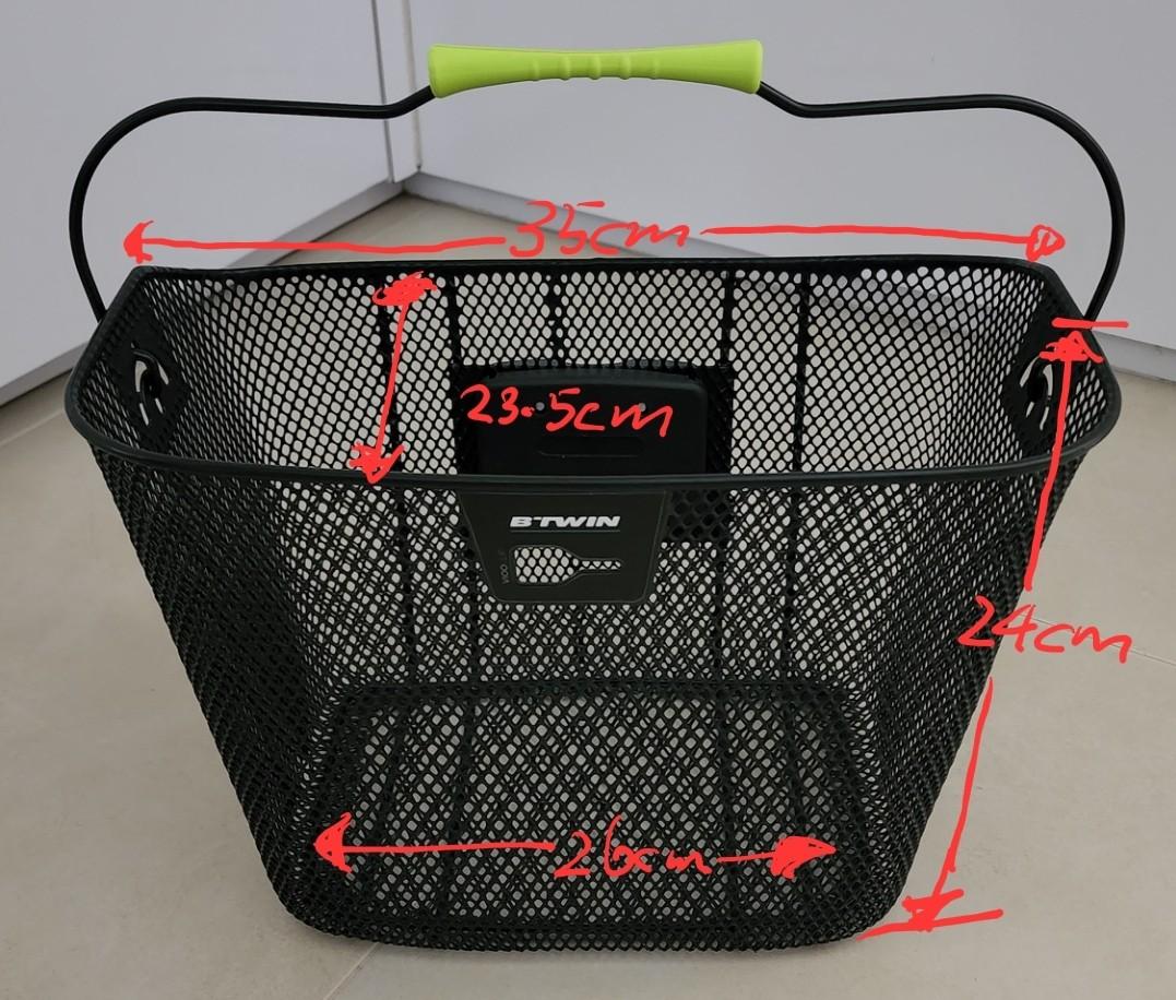 Bike Front Basket BTwin 12L, Sports Equipment, Bicycles & Parts, Parts