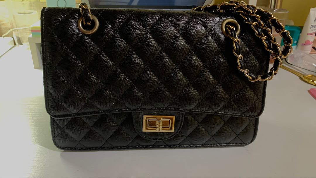 Black and Gold Shoulder bag, Women's Fashion, Bags & Wallets, Shoulder