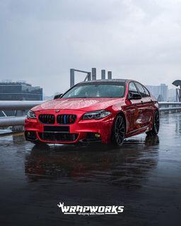 Bmw 5 Series Glossy Soul Red Full Wrap